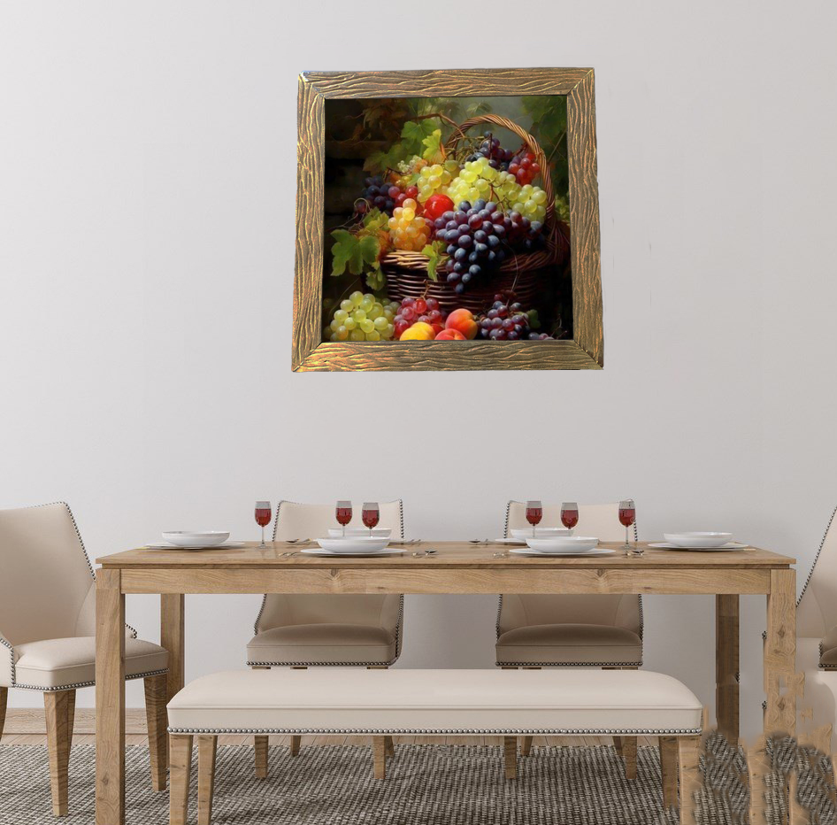THE OIL PAITING FOR KITCHEN ROOM AND NATURAL WOOD FRAMES  ( TR 038/HH )