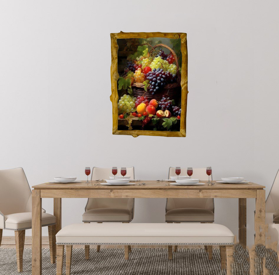 THE OIL PAITING FOR KITCHEN ROOM AND NATURAL WOOD FRAMES  ( TR 038/HH )