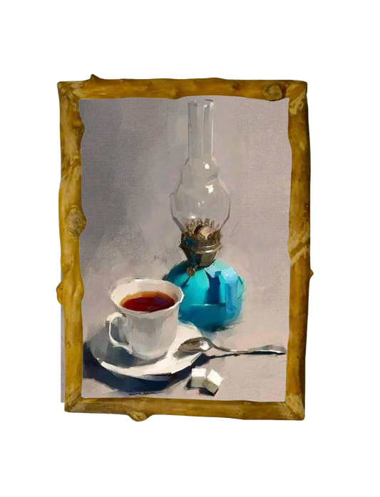 THE OIL PAINTING WITH WOODEN FRMAES , ARTWORK , HANDMADE GIFTS , HOM DECOR  ( TR 398 / HH )