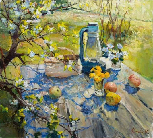 The OIL PAINTING , ARTWORK . HANDMADE GIFTS , SPECIAL GIFTS , RUSTIC HOME DECOR ( 033 TR/h-h )