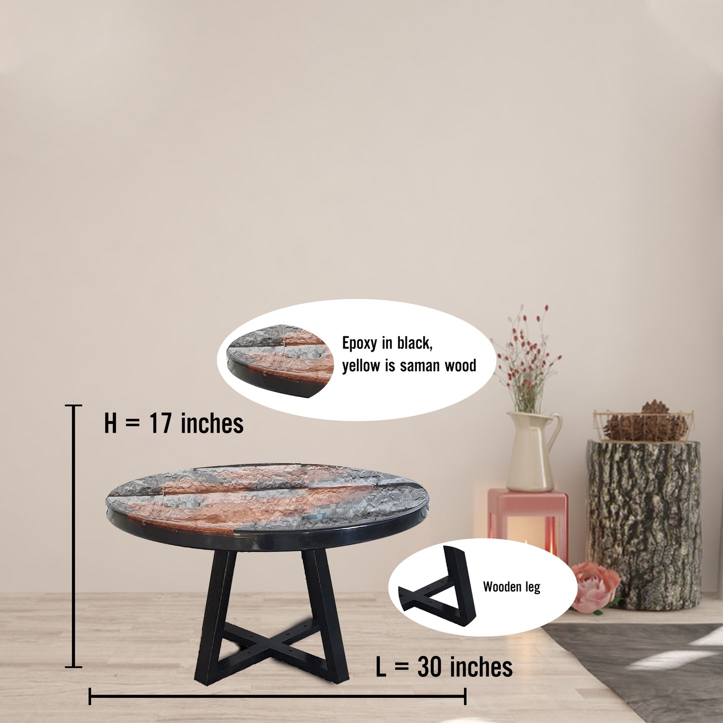 BD4; Epoxy coffee table; Art Resin Table;Custom Made Resin and Drift Wooden Coffee Table, Epoxy Table Round , Resin table, Epoxy end table.