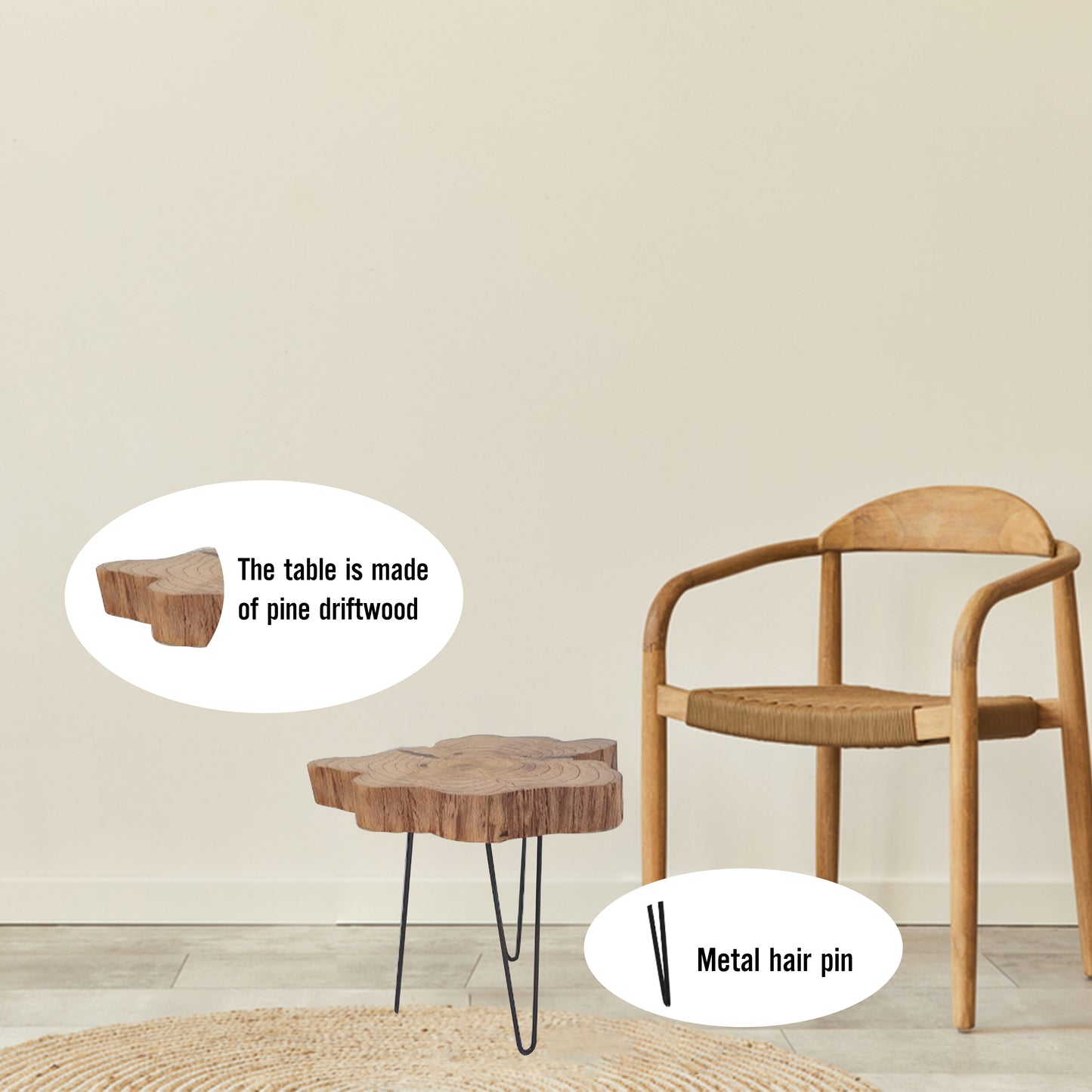 wooden table, driftwood table, interior decoration BG25