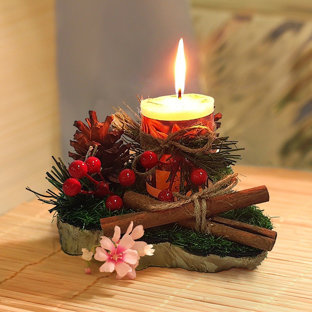 DN247-Christmas candle holder . Unique gift for Noel , Handmade scented candle holder , Gift for her , Christmas gift.