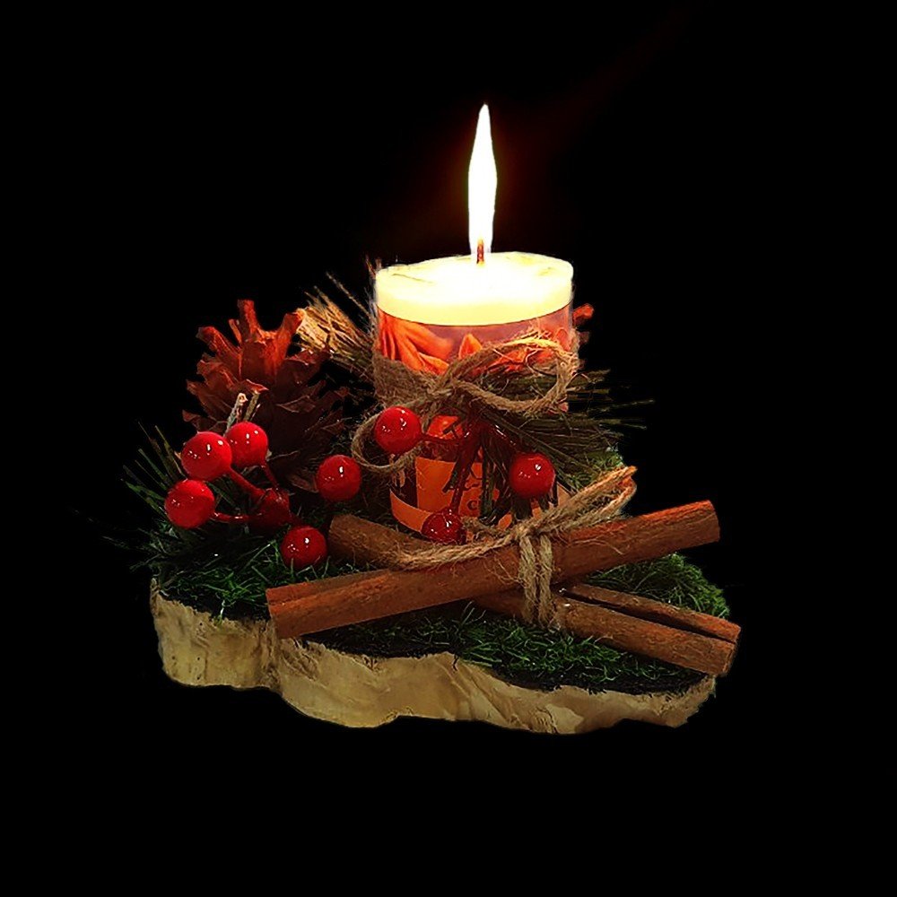 DN247-Christmas candle holder . Unique gift for Noel , Handmade scented candle holder , Gift for her , Christmas gift.